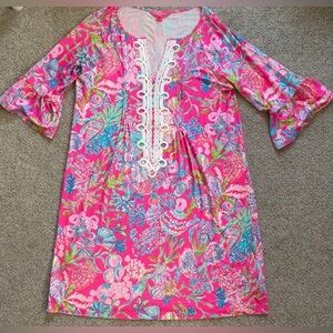 Lilly Pulitzer Pink Tropical Print Tunic Dress